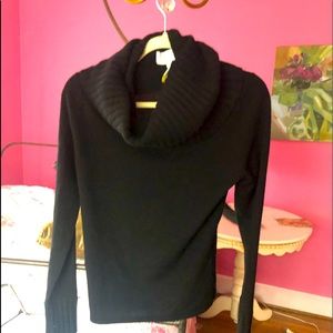 Black cowl neck cashmere sweater
